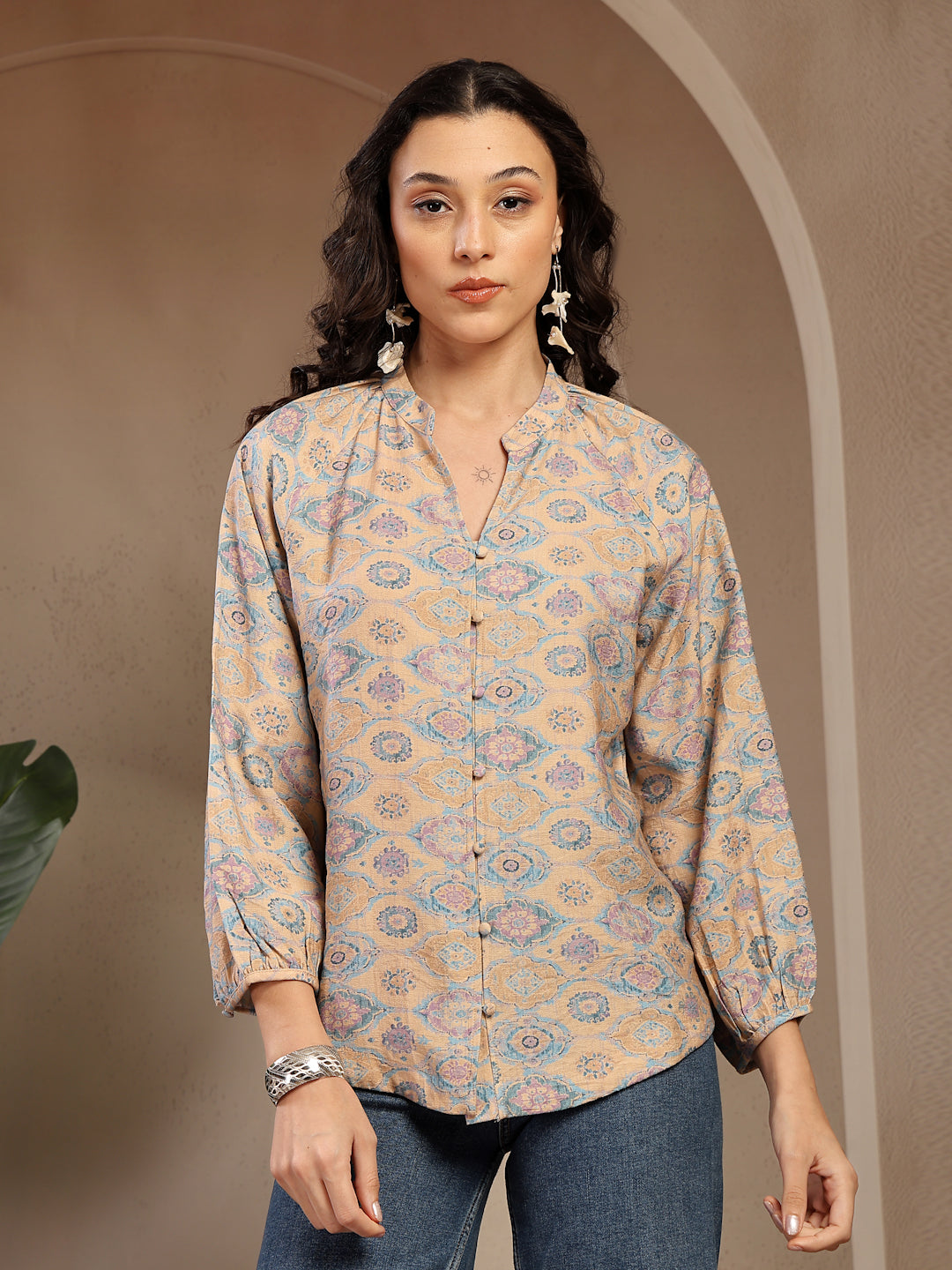 Gipsy Cream Printed Tunic