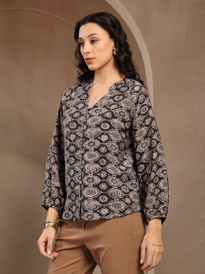 Gipsy Black Printed Tunic