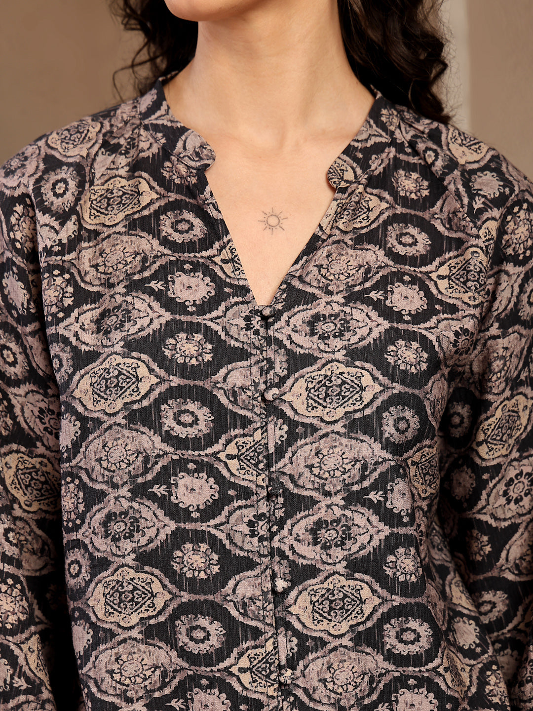 Gipsy Black Printed Tunic