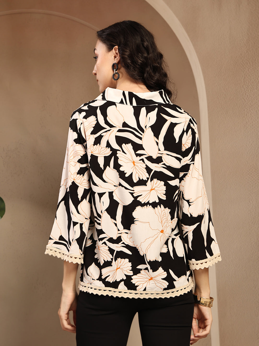 Gipsy Black Embroidered Rayon Tunic