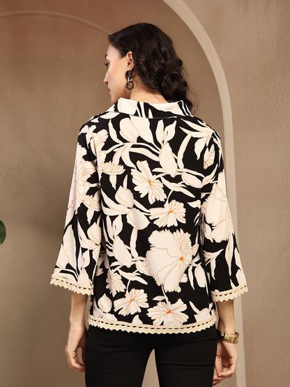 Gipsy Black Embroidery Rayon Tunic