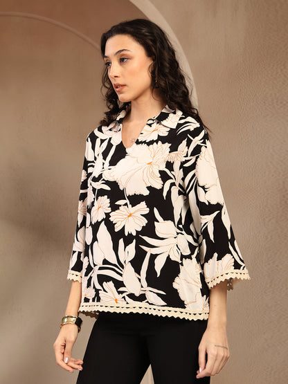 Gipsy Black Embroidery Rayon Tunic