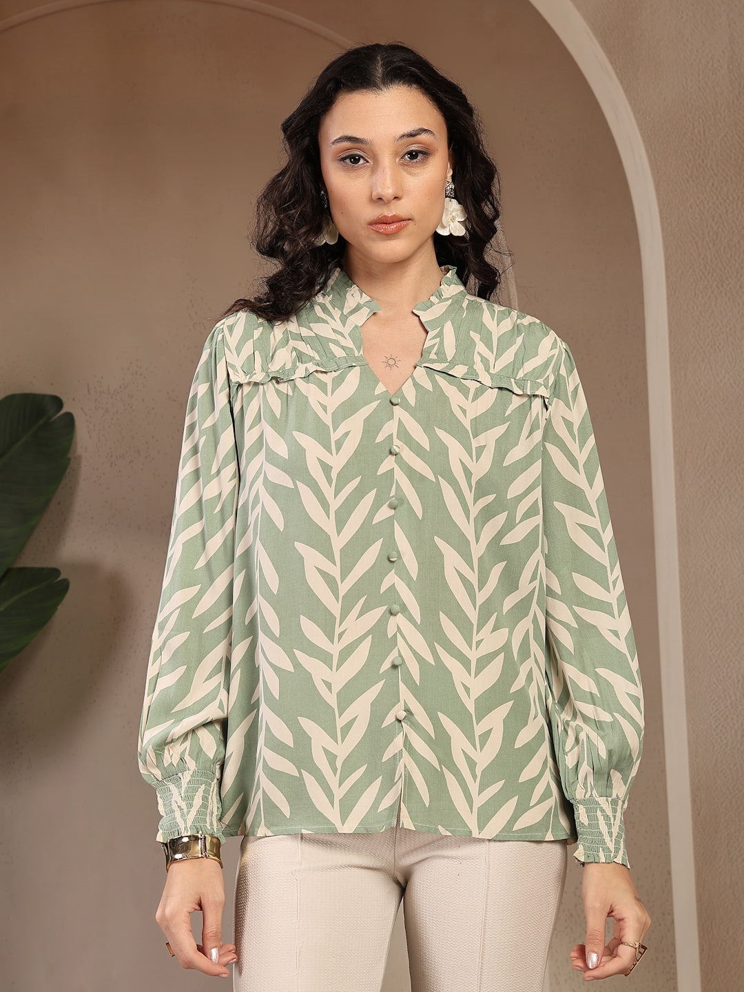 Gipsy Sage Printed Rayon Blouse