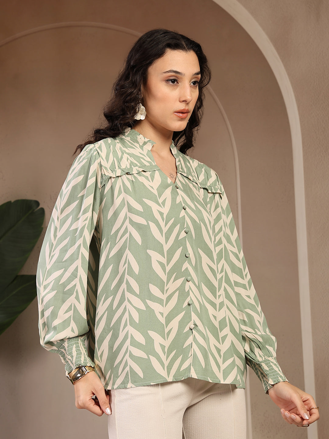 Gipsy Sage Printed Rayon Blouse