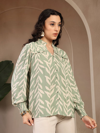 Gipsy Sage Printed Rayon Blouse