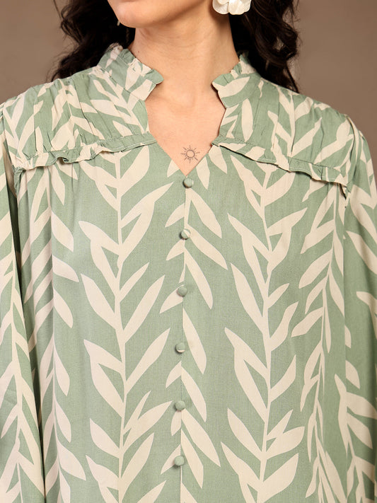 Gipsy Sage Printed Rayon Blouse