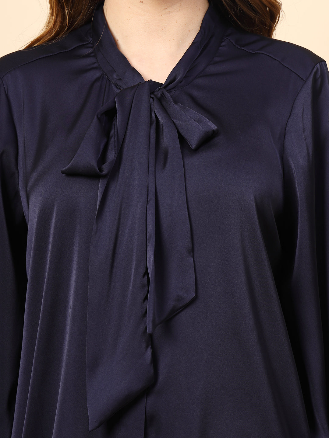 Navy Top Shine Button and Collar Tie