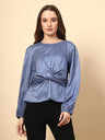 Blue Top Front Fabric Knotting