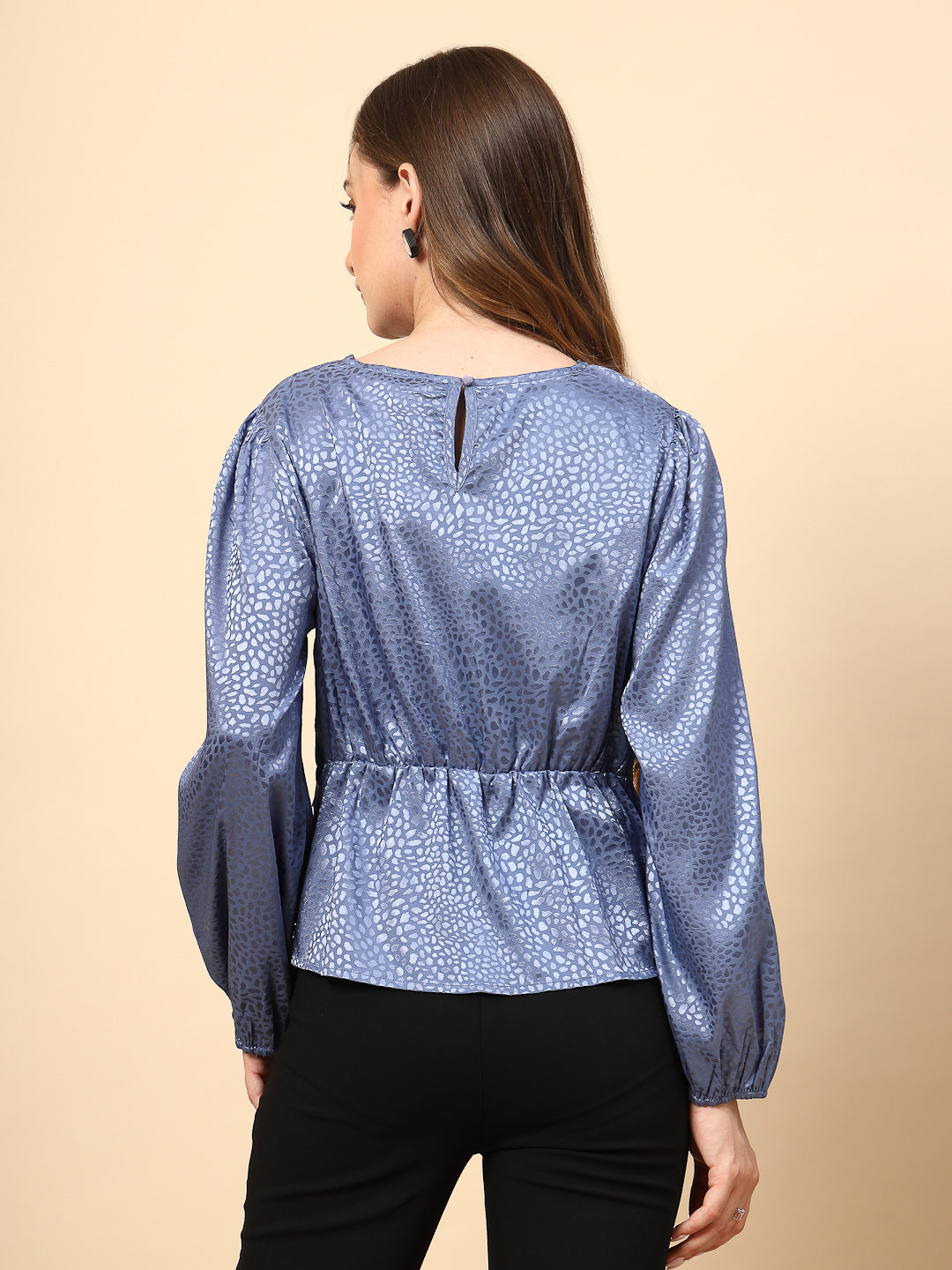 Blue Top Front Fabric Knotting