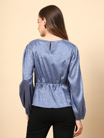 Blue Top Front Fabric Knotting