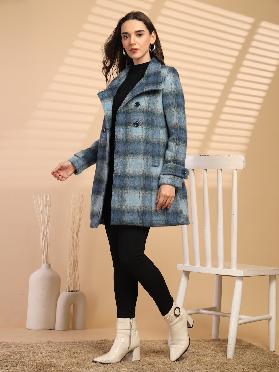 Blue Coat For Gipsy Woman Stylish And Cozy Winter Collection