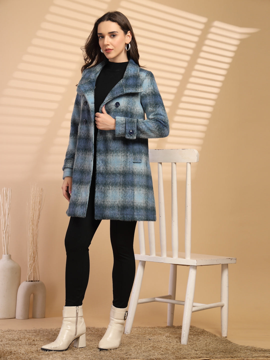 Blue Coat For Gipsy Woman Stylish And Cozy Winter Collection