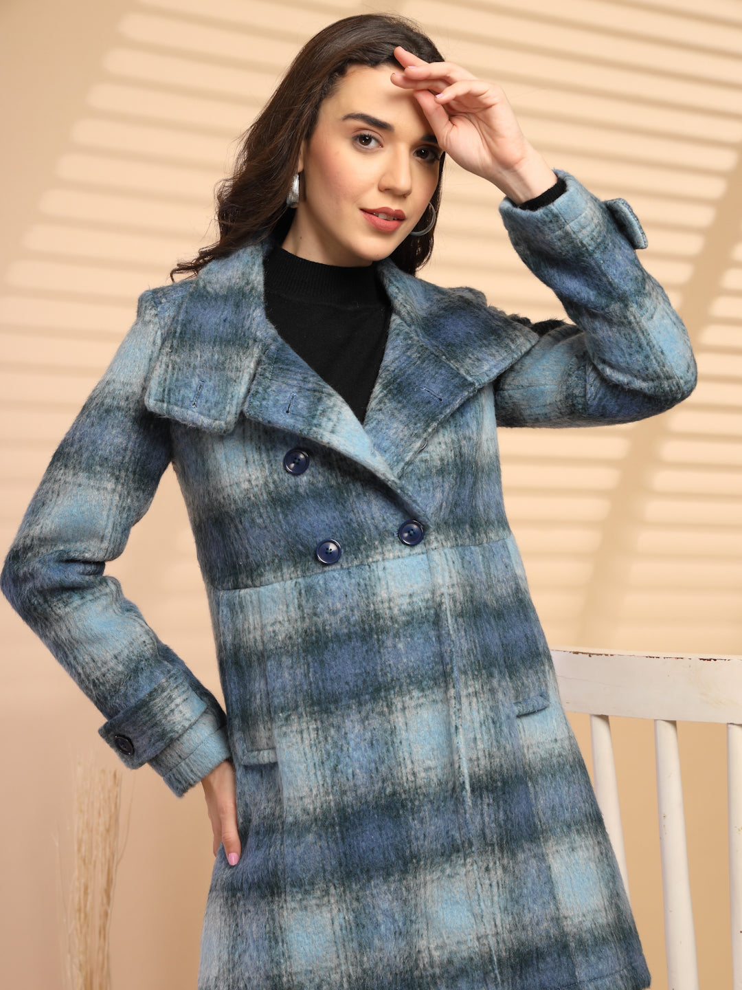 Blue Coat For Gipsy Woman Stylish And Cozy Winter Collection