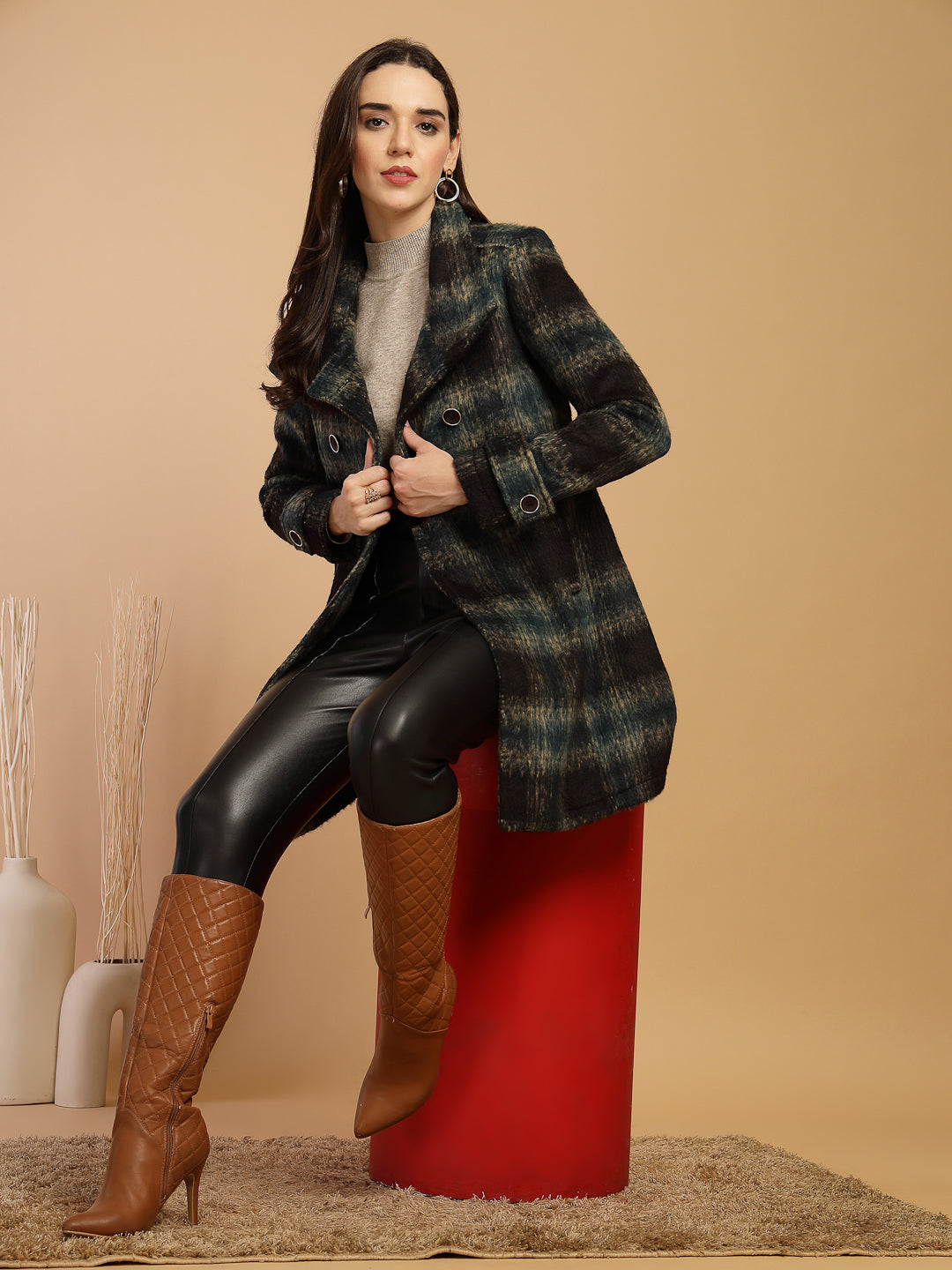 Olive Coat For Gipsy Woman Stylish And Cozy Winter Collection