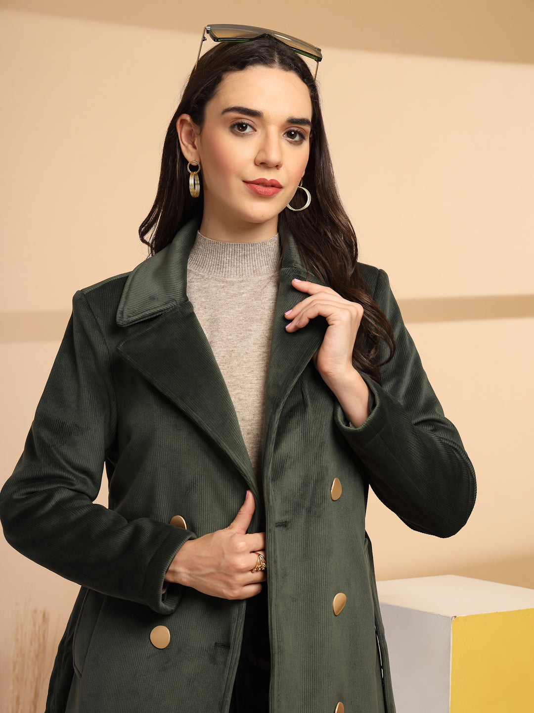 Olive Coat For Gipsy Woman Stylish And Cozy Winter Collection