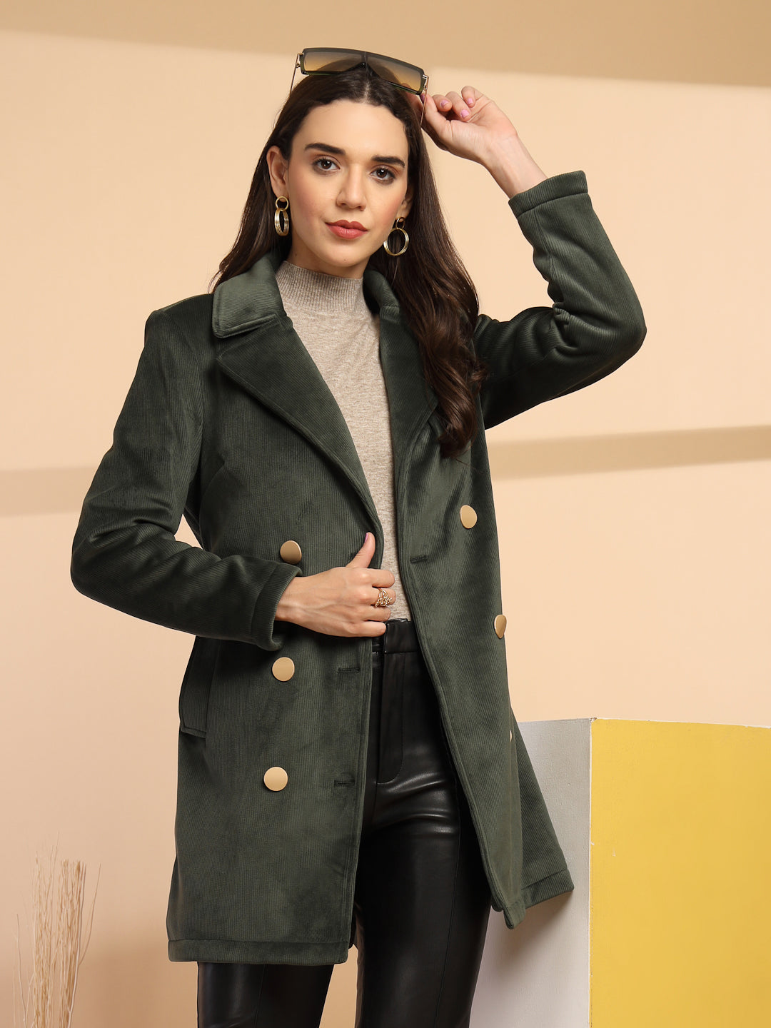Olive Coat For Gipsy Woman Stylish And Cozy Winter Collection