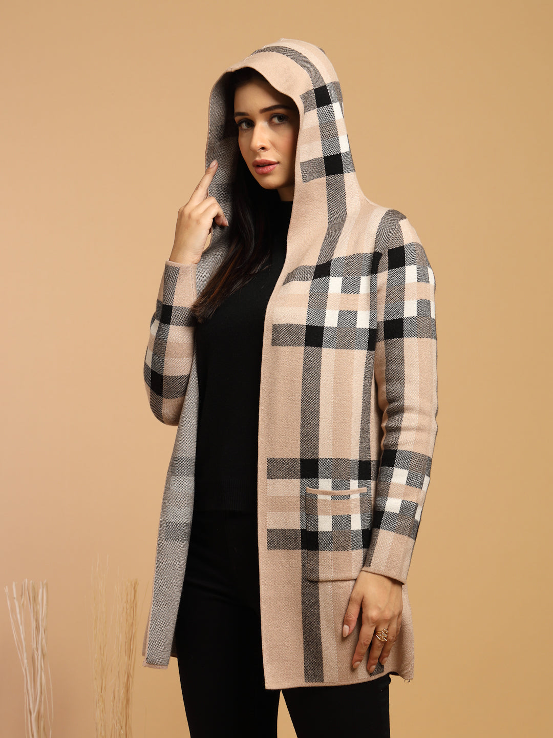 Khaki Regular Fit Cape For Gipsy Woman Stylish and Cozy Winter Collection
