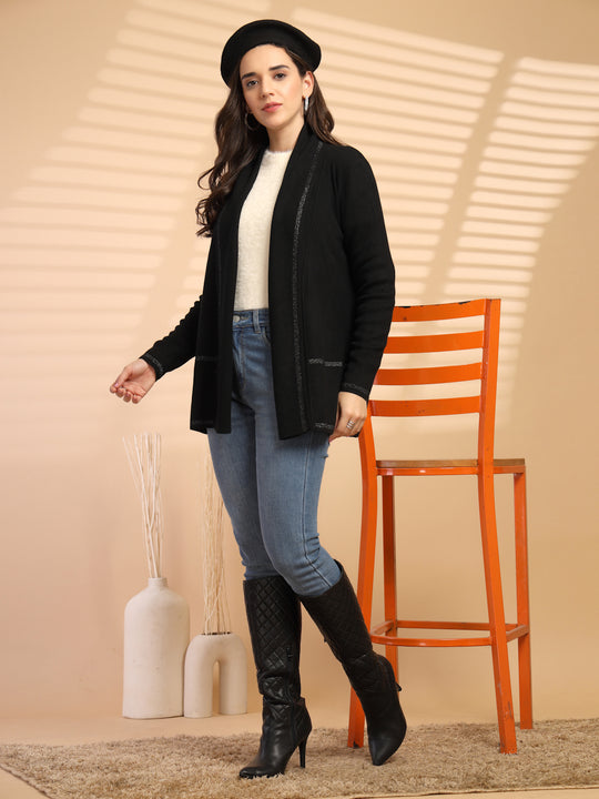 Black Regular Fit Cape For Gipsy Woman Stylish and Cozy Winter Collection