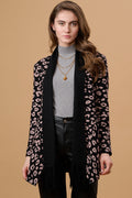 Black Solid Cape Style Shrug with Lapel Collar