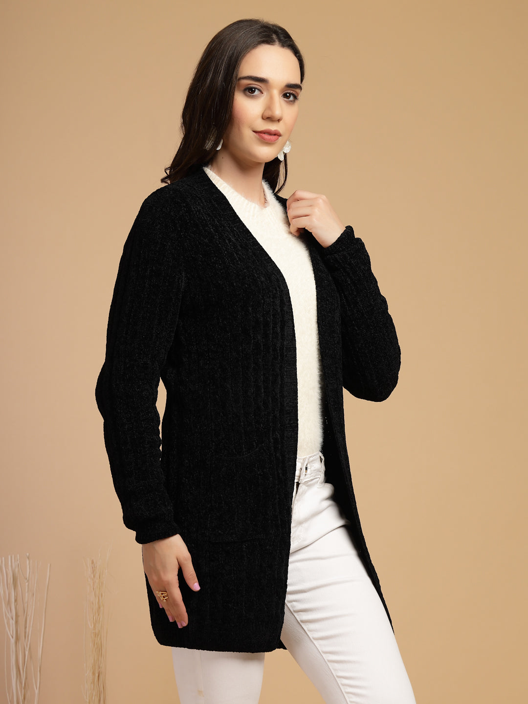 Black Long Cardigan For Gipsy Woman Stylish And Cozy Winter Collection