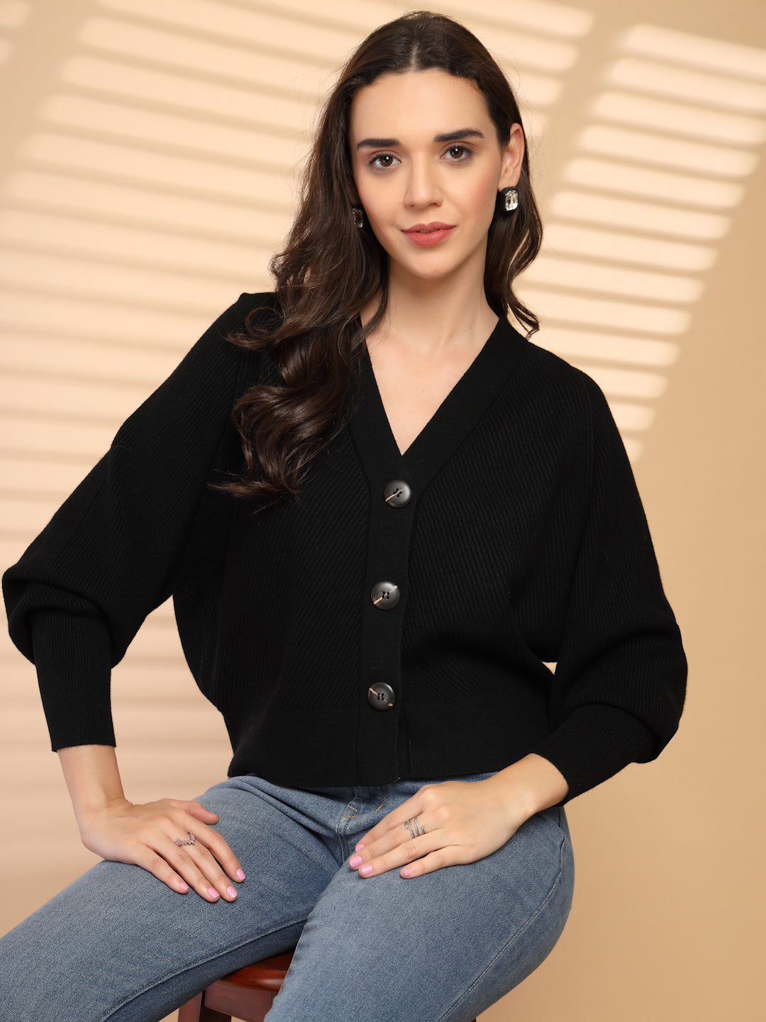 Black Short Cardigan For Gipsy Woman Stylish And Cozy Winter Collection