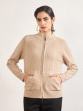Light Khaki Cotton Knitted Sweater