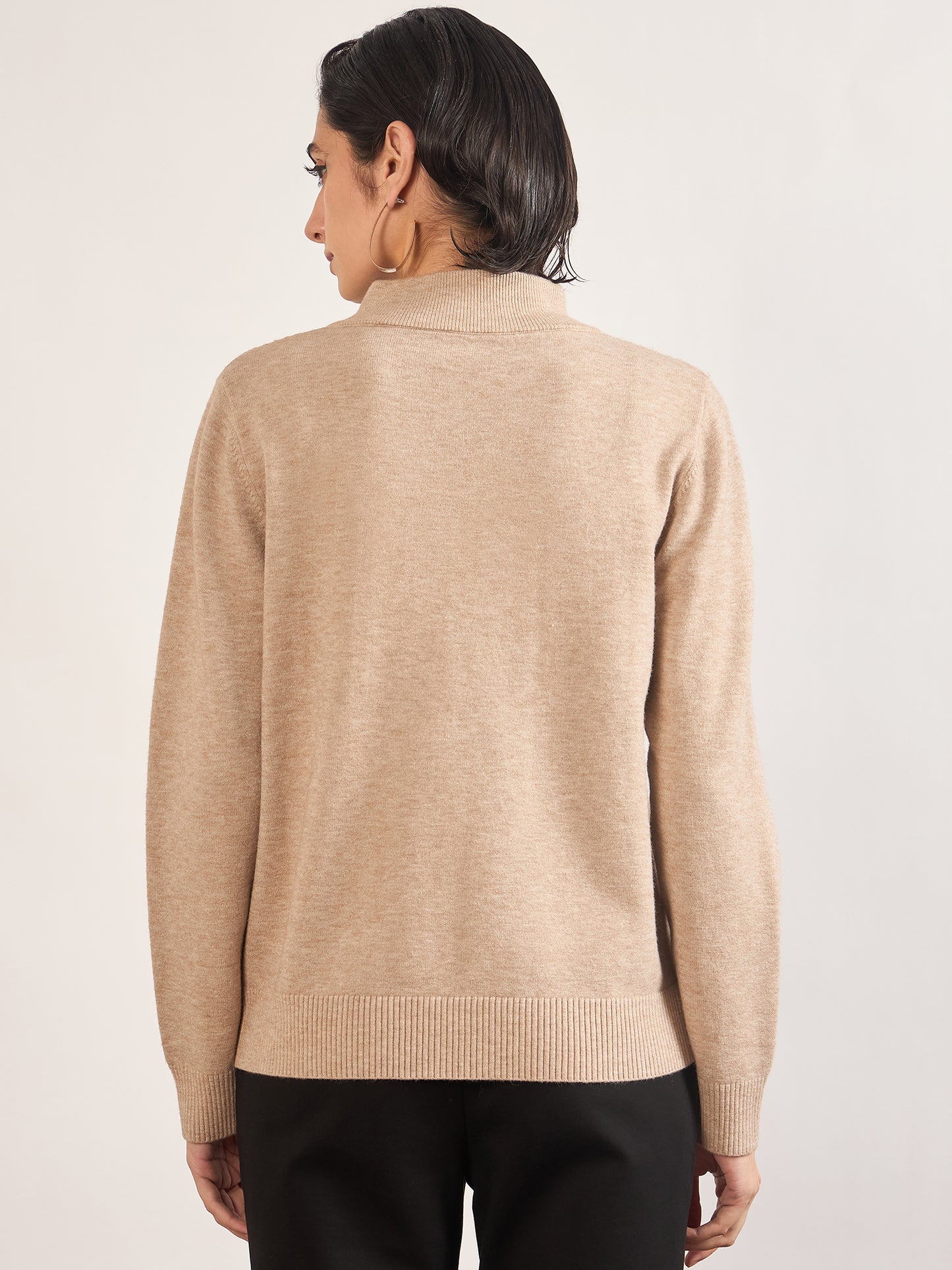Light Khaki Cotton Knitted Sweater