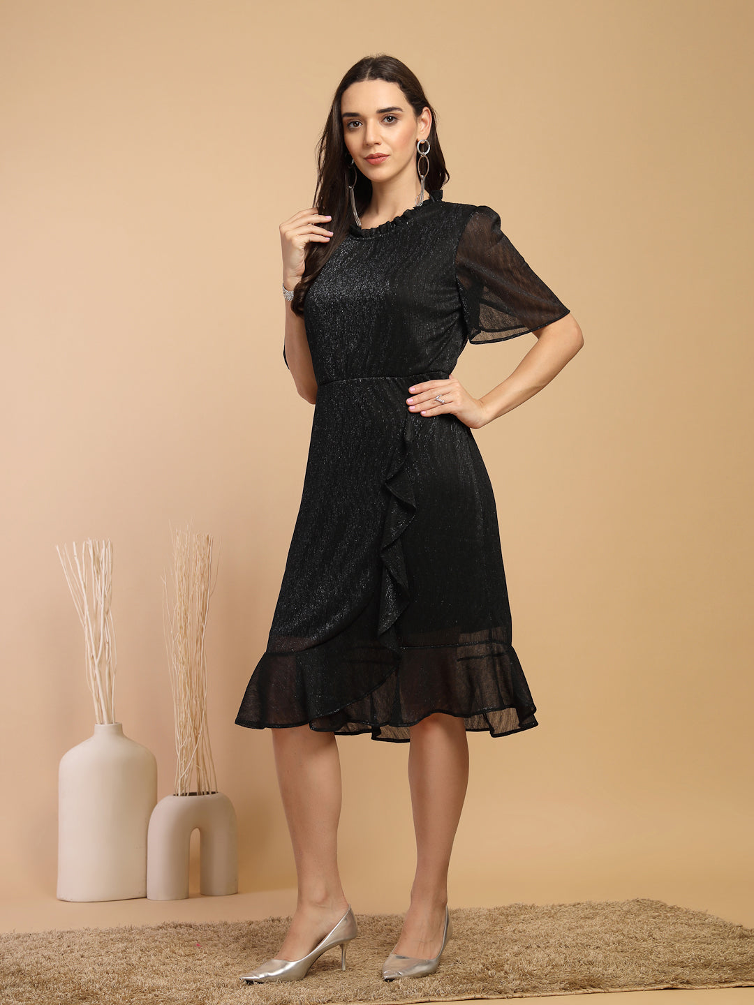 Navy Blue Dress For Gipsy Woman Stylish And Cozy Winter Collection