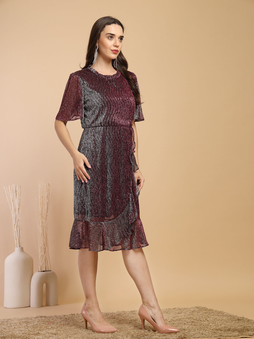 Pink Dress For Gipsy Woman Stylish And Cozy Winter Collection