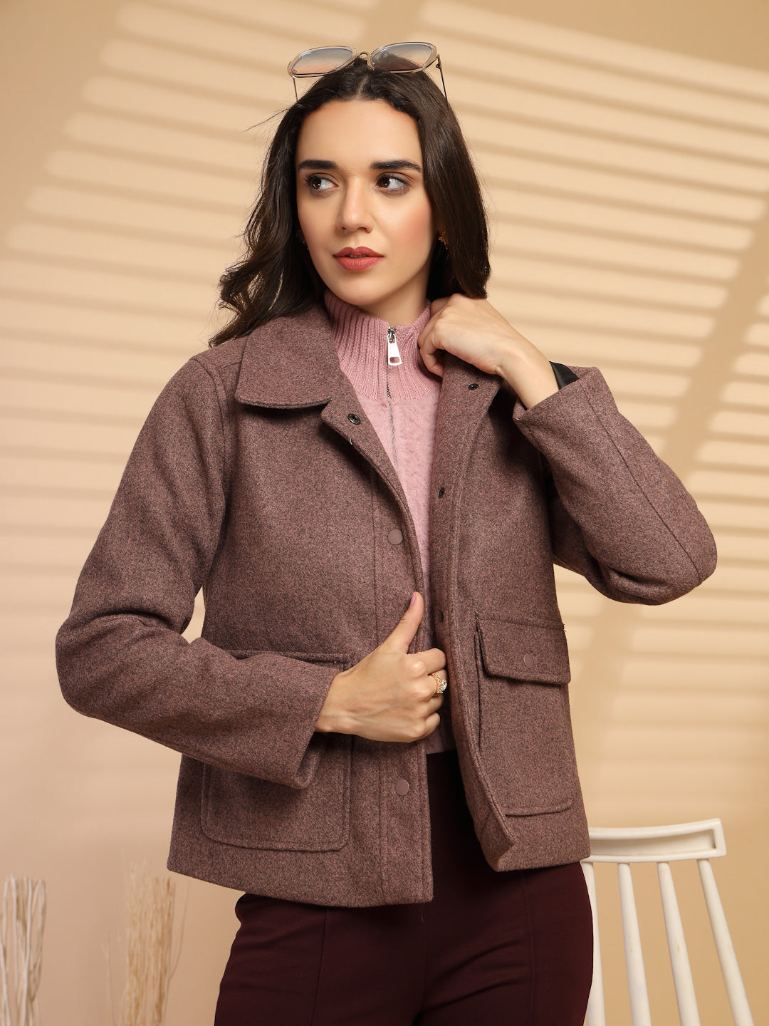 Pink Jacket For Gipsy Woman Stylish And Cozy Winter Collection