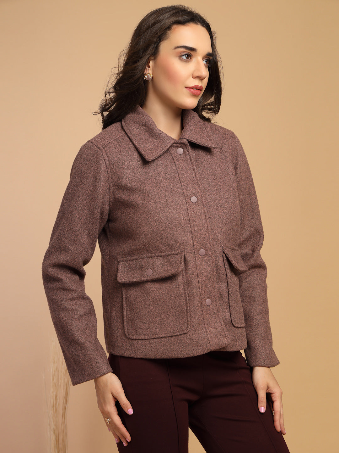 Pink Jacket For Gipsy Woman Stylish And Cozy Winter Collection