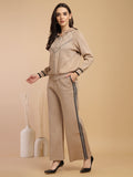 Beige & Black Regular Fit Co-ord Set For Gipsy Woman Stylish and Cozy Winter Collection