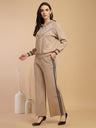 Beige & Black Regular Fit Co-ord Set For Gipsy Woman Stylish and Cozy Winter Collection