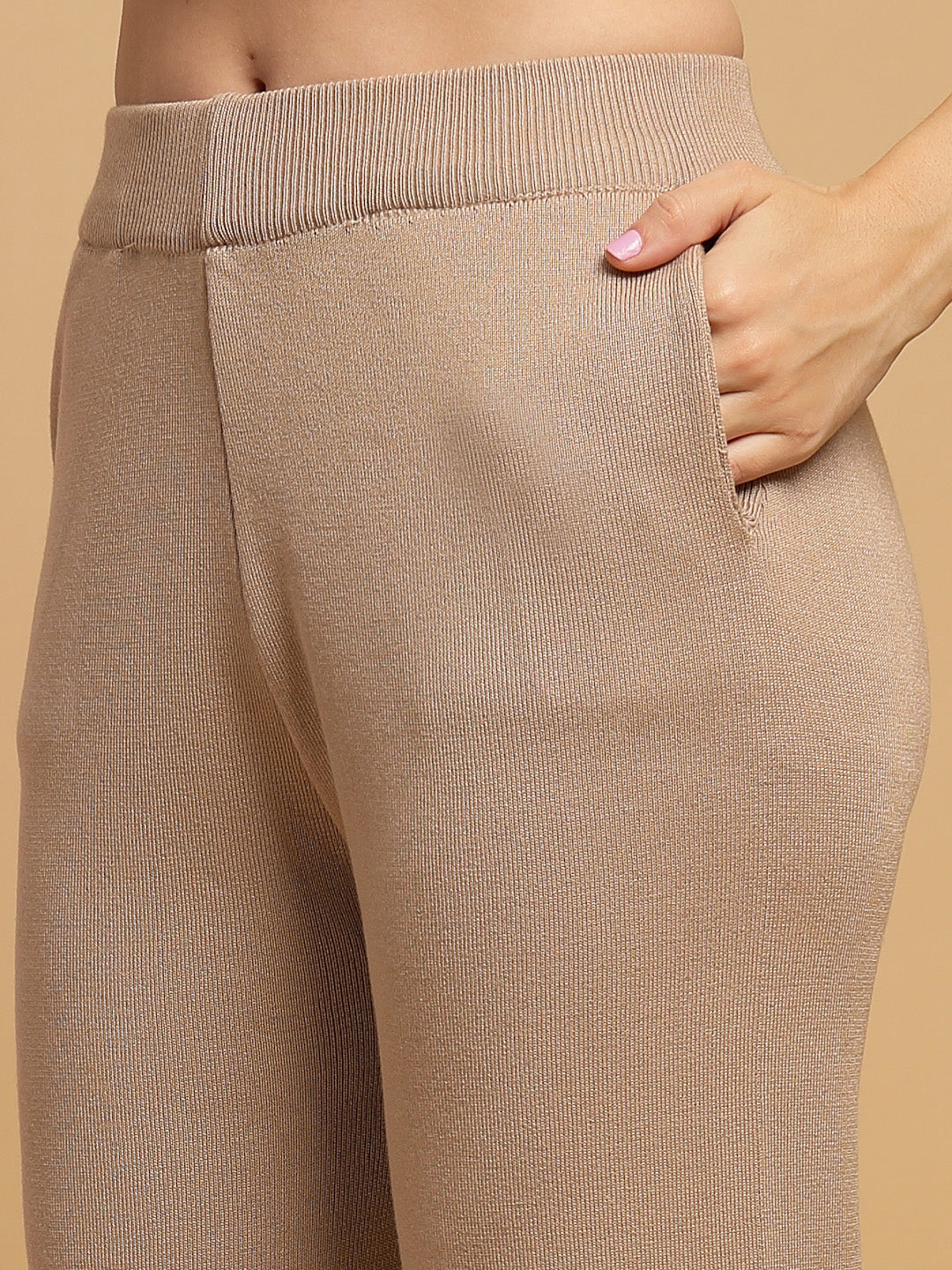 Beige & Black Regular Fit Co-ord Set For Gipsy Woman Stylish and Cozy Winter Collection