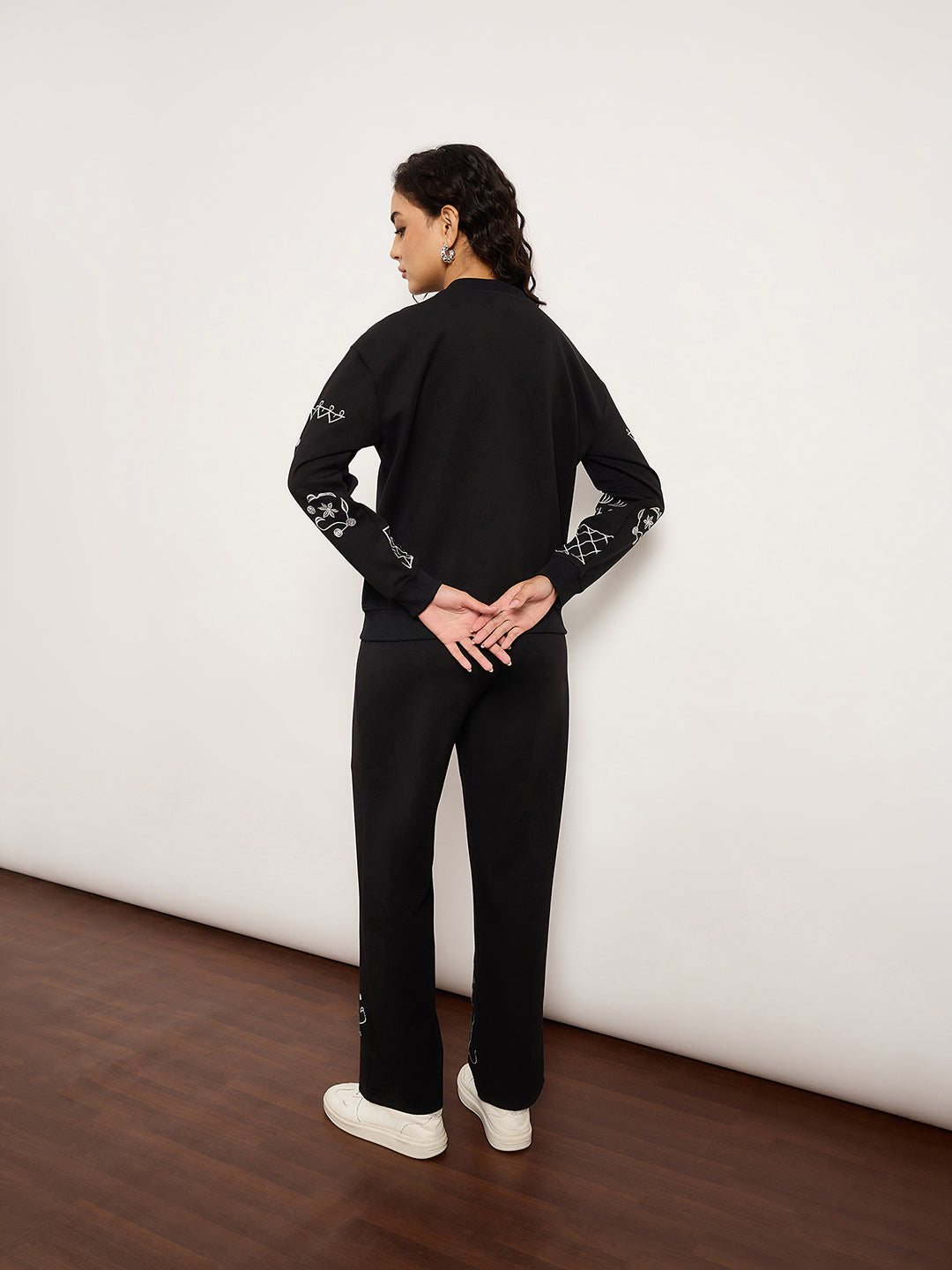 Black Co-Ord Set With Placement Embroidery