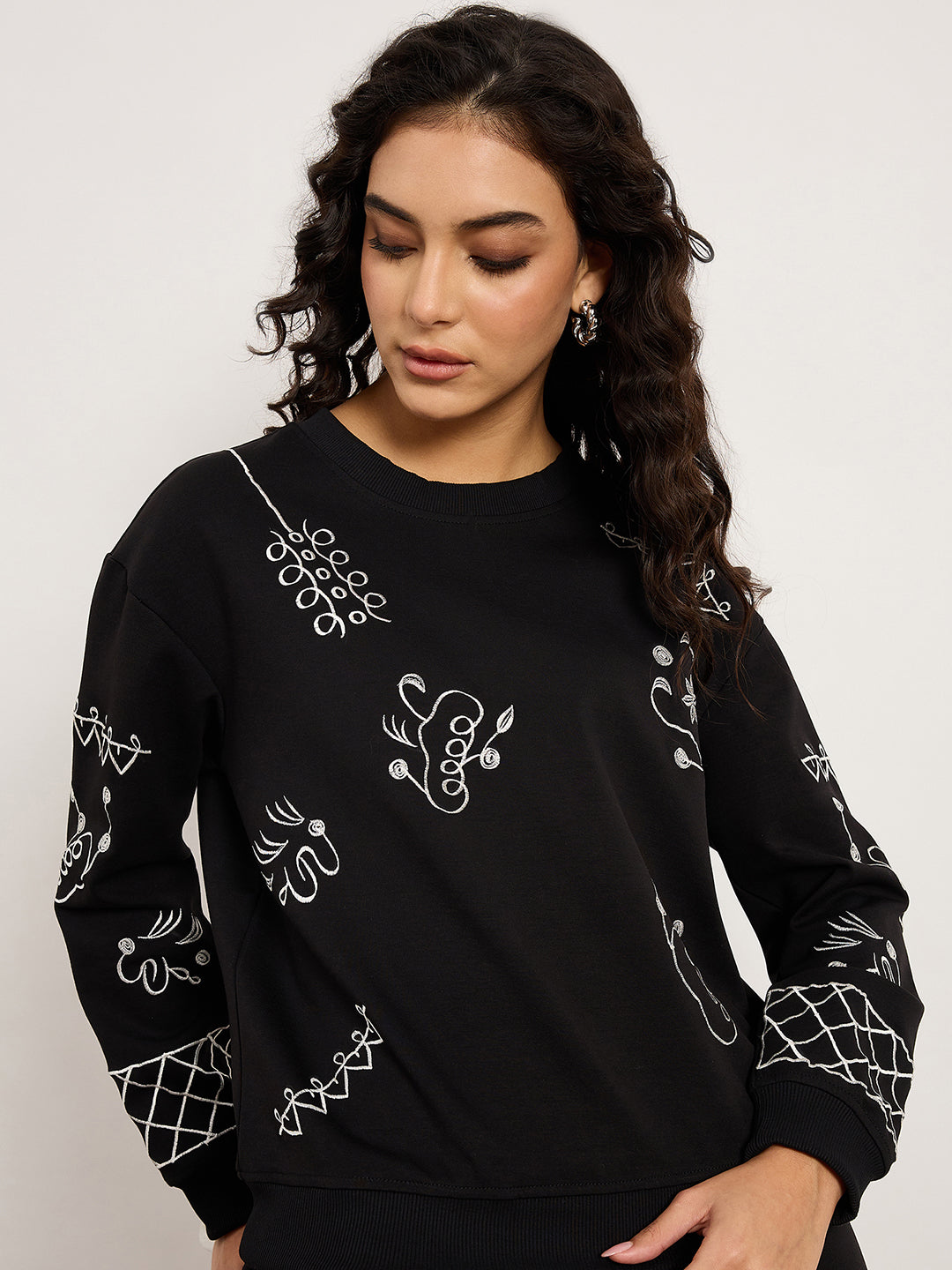 Black Co-Ord Set With Placement Embroidery