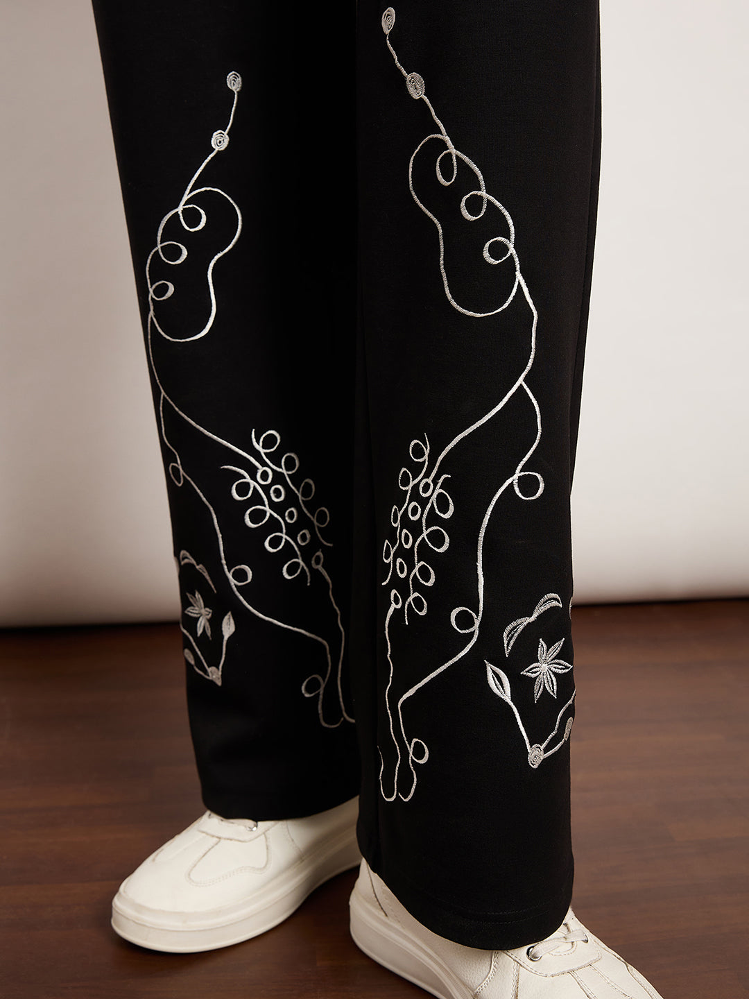 Black Co-Ord Set With Placement Embroidery