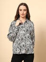 Black Shirt with Printed Fabric