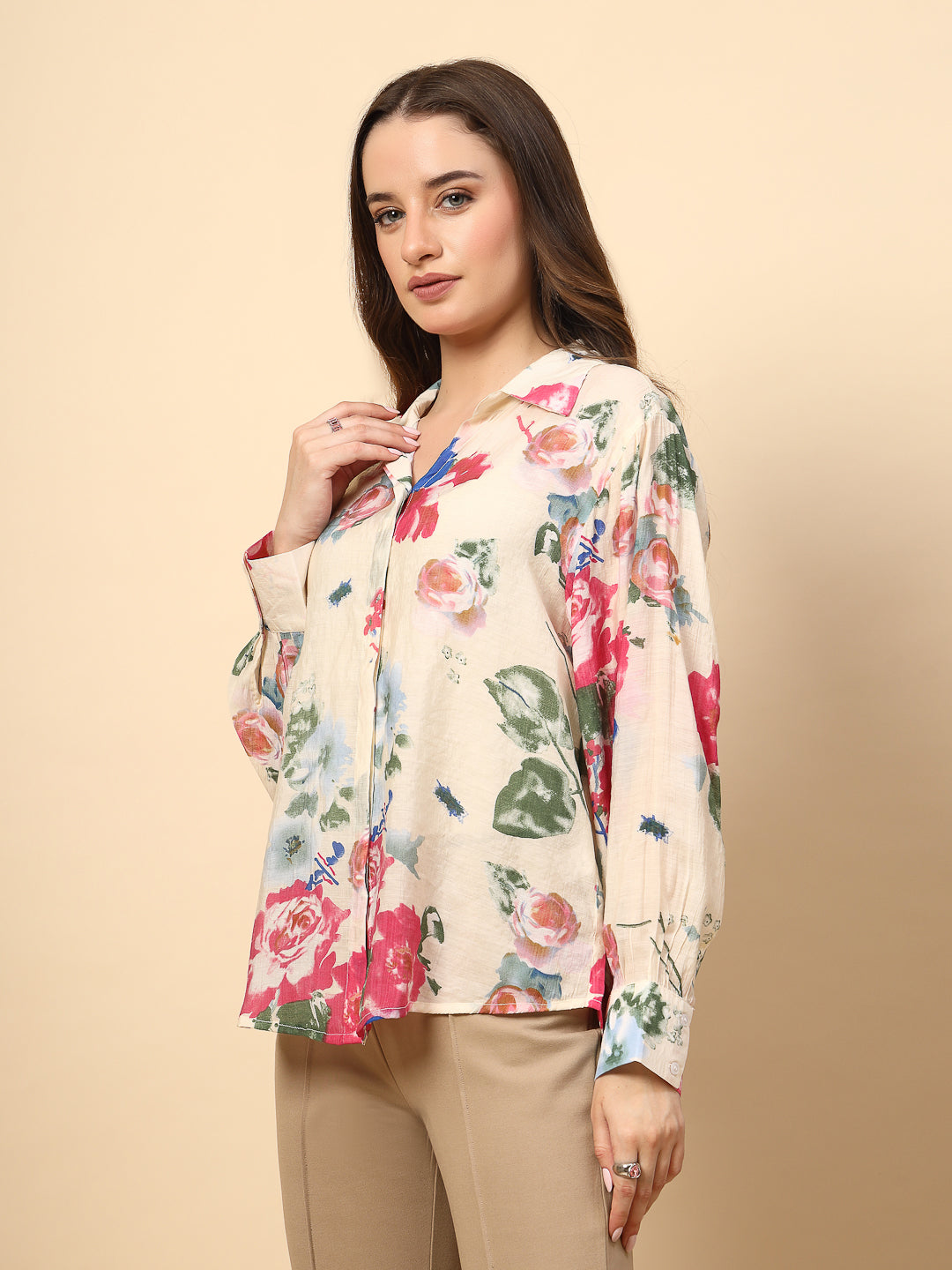 Printed Cotton White Shirt