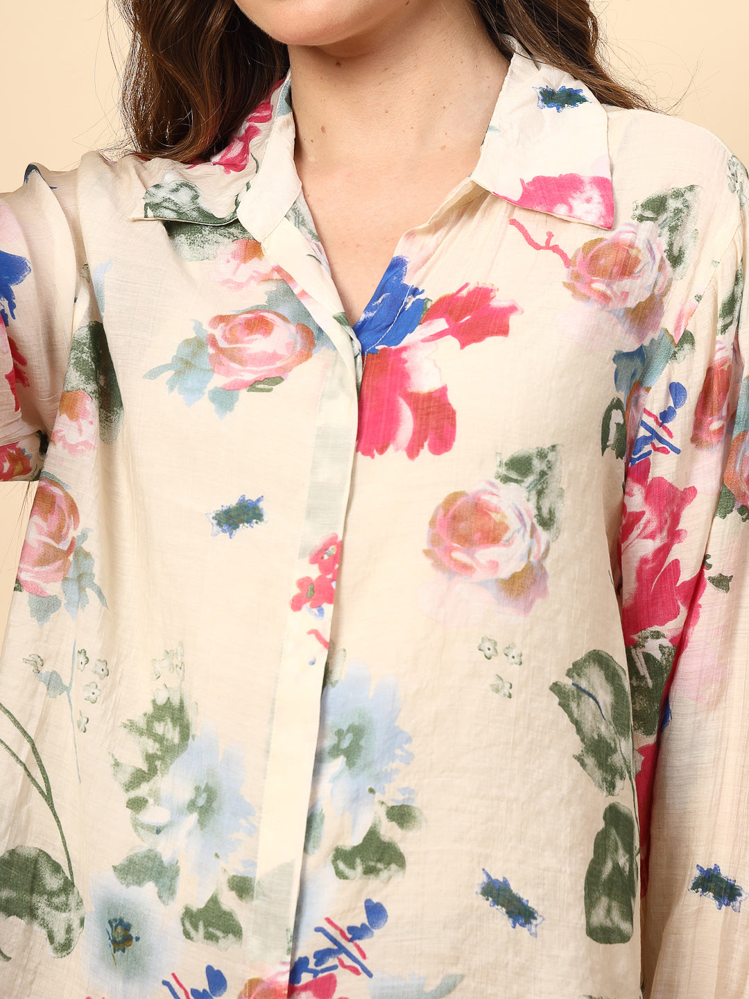 Printed Cotton White Shirt