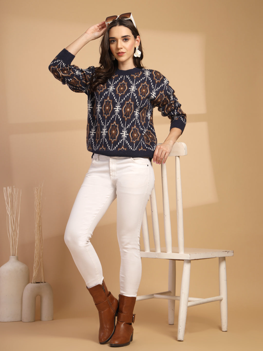 Navy Sweater For Gipsy Woman Stylish And Cozy Winter Collection