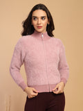 Voilet Solid Round Neck Sweater