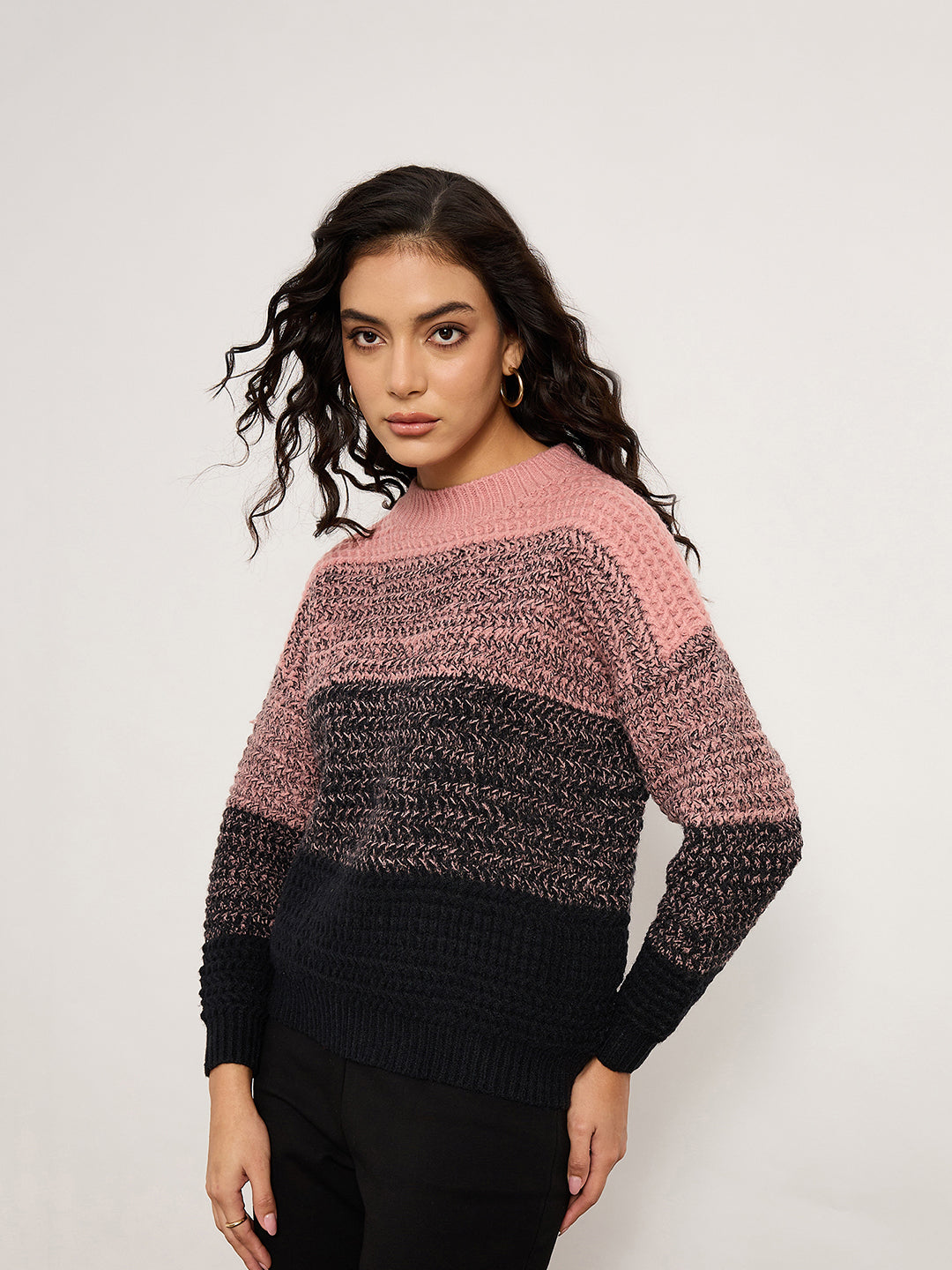 Pink Ombre Melange Sweater