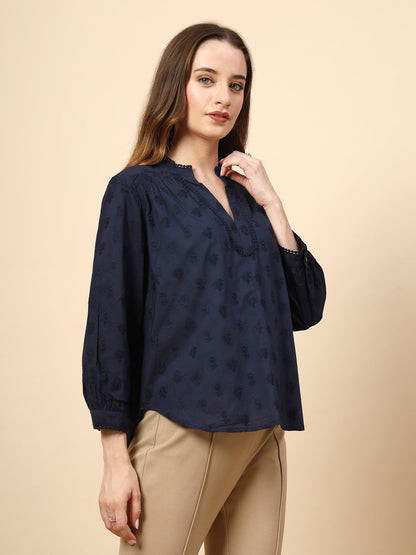 Gipsy Navy Blue Embroidery Cotton Tunic