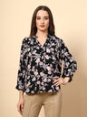 Black Tunic with Front Smoking and Lace Attachment