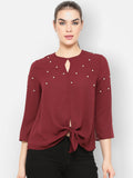 Gipsy Maroon Beaded Top