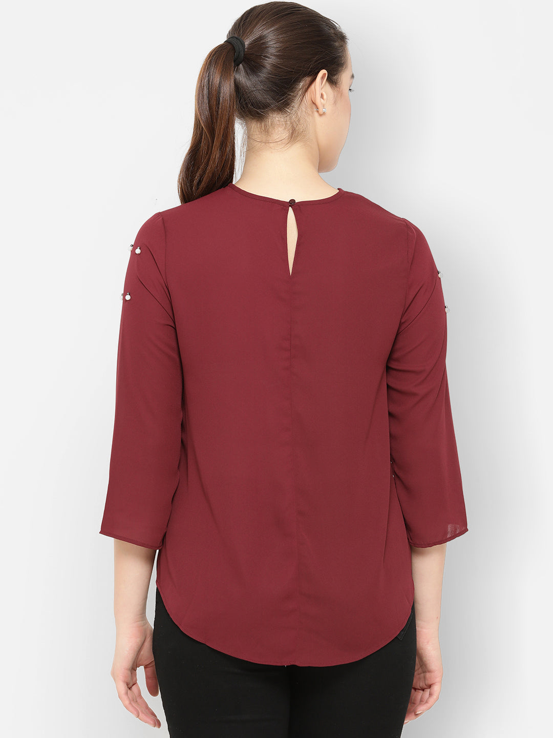 Gipsy Maroon Beaded Top