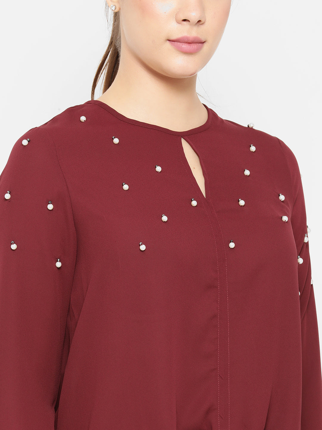 Gipsy Maroon Beaded Top