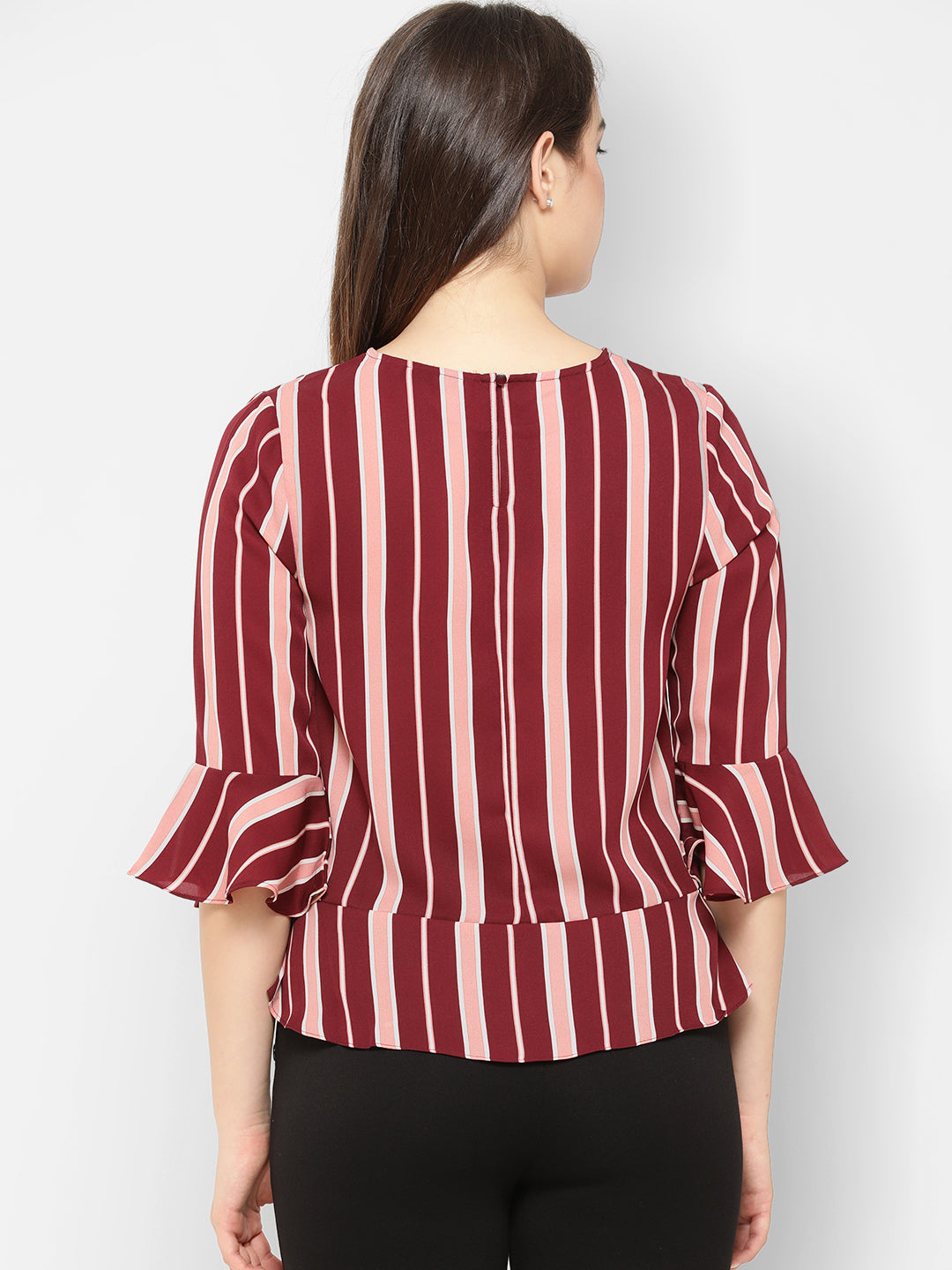 Gipsy Wine Striped Hues Knotted Top