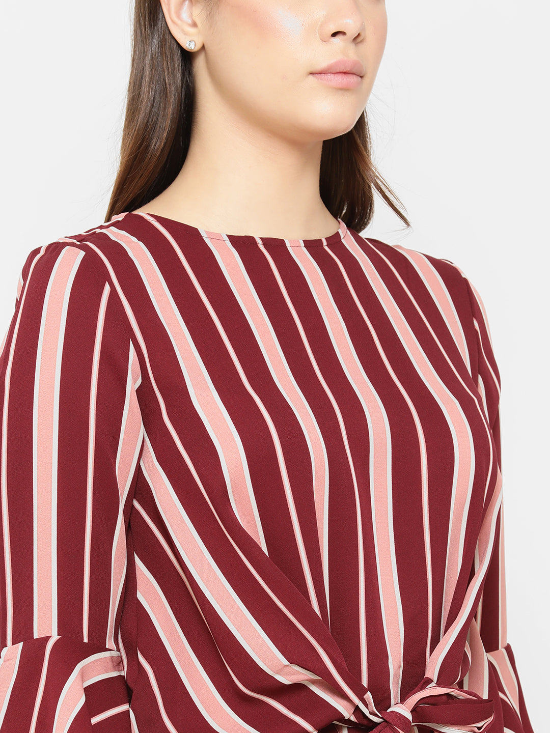 Gipsy Wine Striped Hues Knotted Top